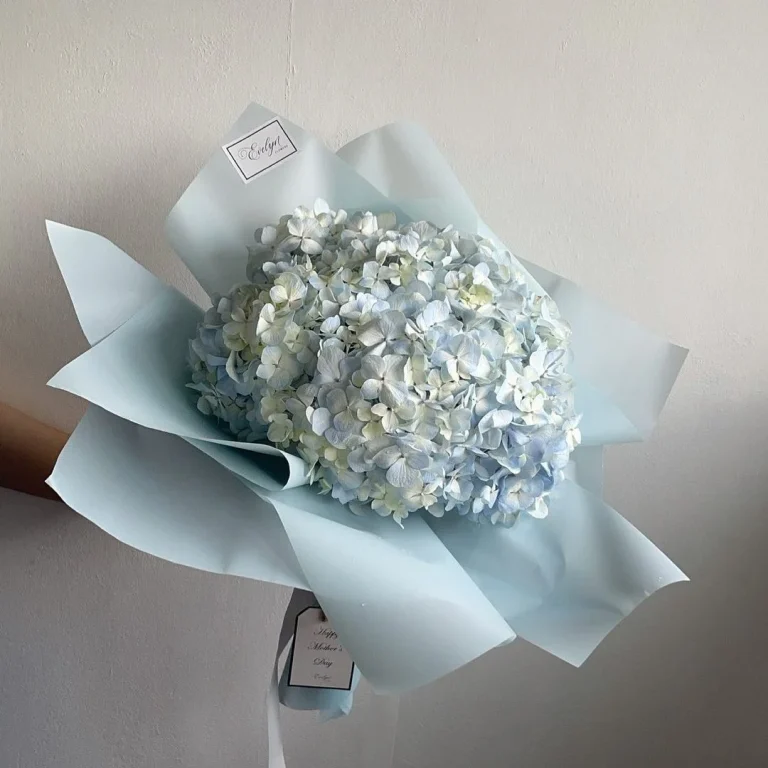 hydrangea bouquet blue